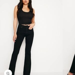 Good American Black Petite Flare Jeans